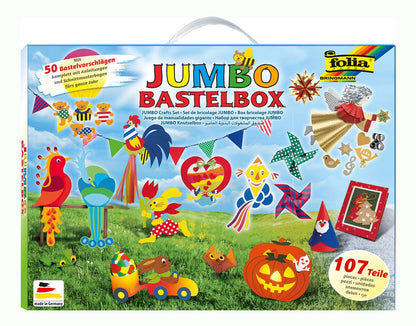 Folia 50915/1 Jumbo Craft Case with 107 Pieces, Huge Selection of Craft Materials for Children and Adults
