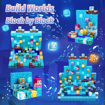 Magnetic Blocks for Kids, 100PCS Mermaid Magnetic Cube Building Set Toys