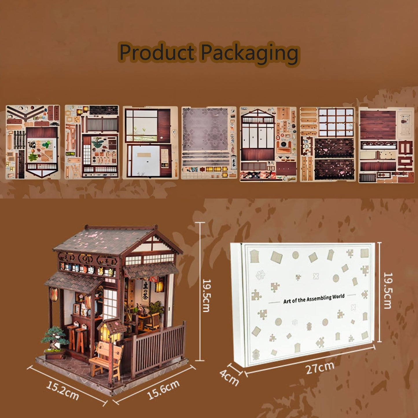 Japanese DIY Miniature House Kit, Wooden Mini Doll House Kit, Mini House Building Kit, DIY Book Nook Kit, Tiny Model House for Adults to Build,
