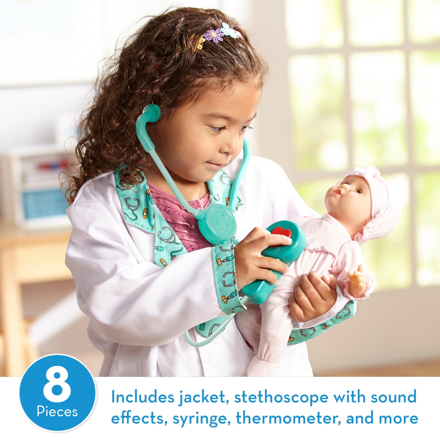 Melissa & Doug Doctor Role Play Costume Dress-Up Set (7 pcs)