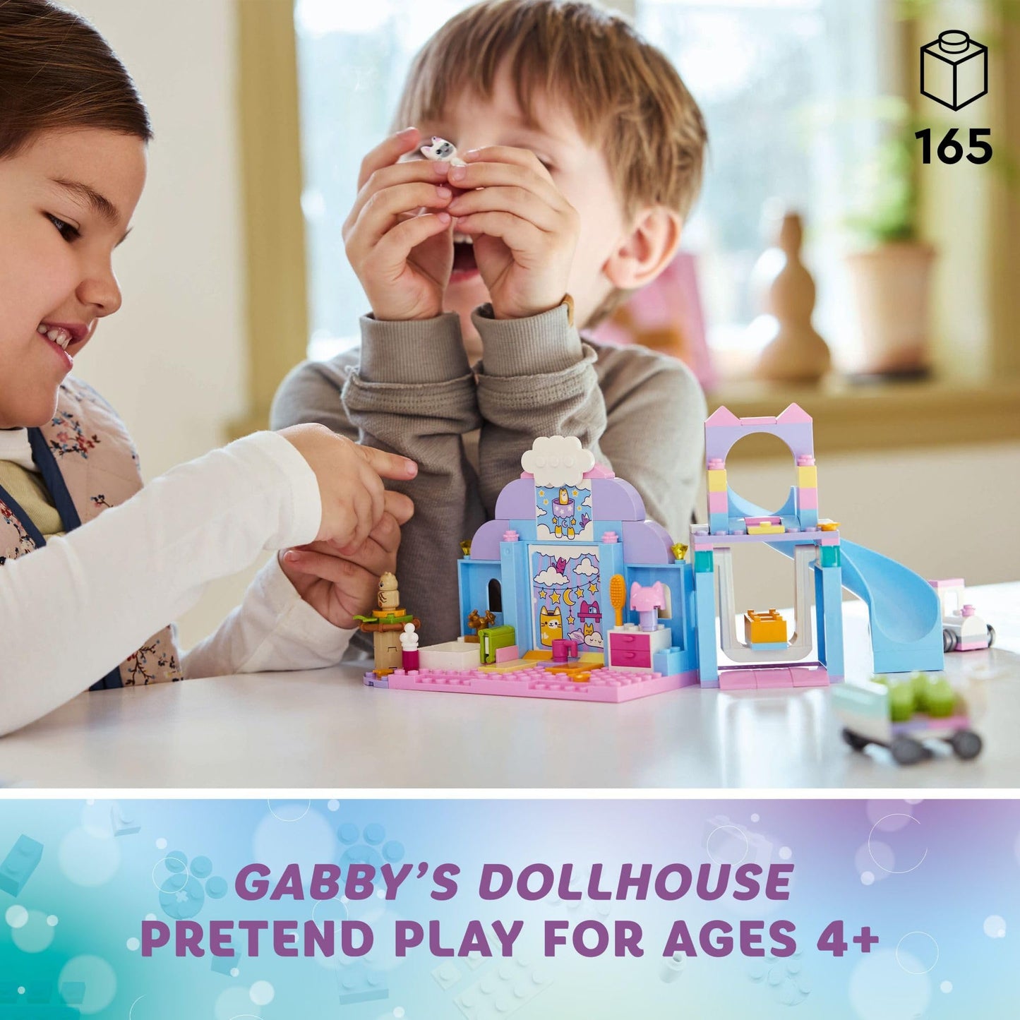 LEGO Gabby’s Dollhouse Gabby’s Kitty Care Ear Animal Playset for Kids, Pet Pretend-Play Entertainment Toy with a Pink Car, Slide, and Figures, Cat Toy