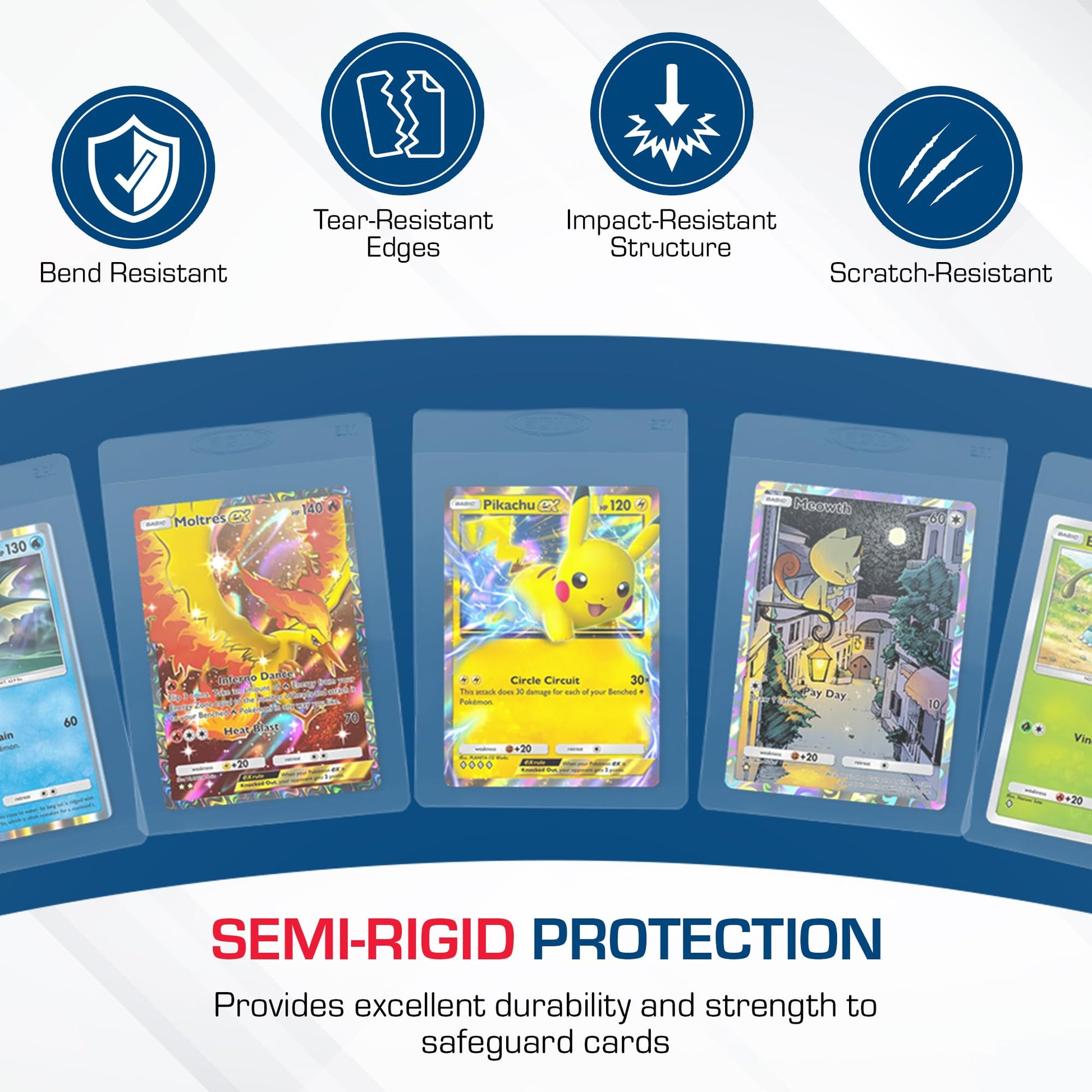 BCW Semi Rigid Card Holder #1 | 100 Pack | Semi Rigid Card Sleeves for Grading Preparation | Protective Holders for Sports & Trading Cards