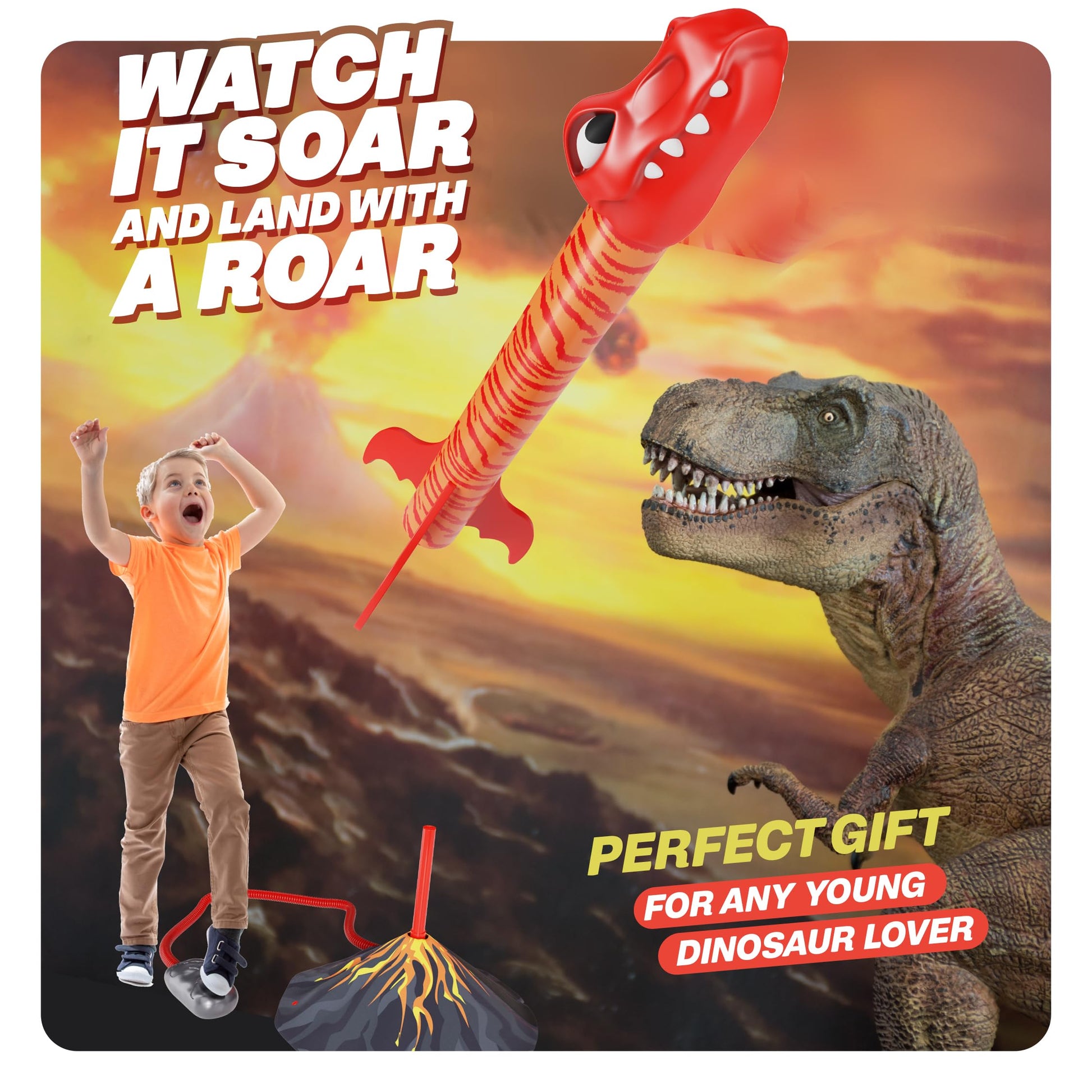 Ninja Blast Dinosaur Toy Rocket Launcher for Kids Toys for Kids 3-5 5-7 4-6 - Outdoor Toys for Kid Ages 4-8 - 3 4 Year Old Boy Birthday Gift - Gifts