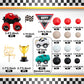 20 PCS Truck Cake Toppers Truck Cake Decorations Hot Red Ball Race Car Flame Blaze Wheel Cake Toppers for Truck Themed Birthday (Truck 1)