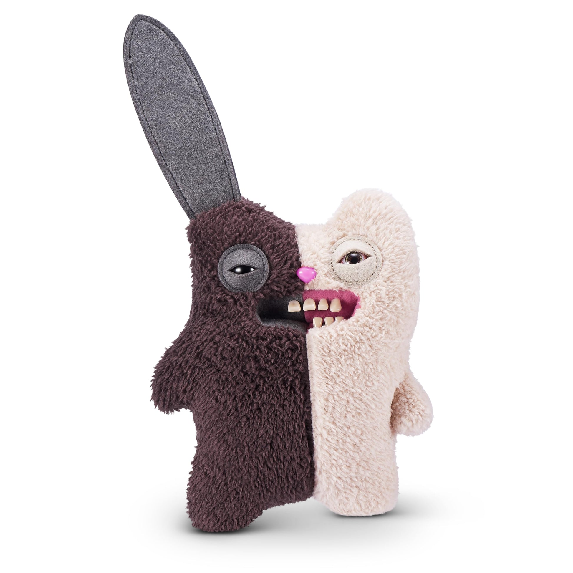 Fuggler Misfit Monsters Series 1 9" by ZURU Funny Ugly Monster Plush Toy (Rabid Tooth - Brown & Beige)