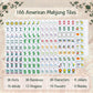 RanBlesu American Mahjong Tile Set, 166 Premium Green Tiles, 4 All-in-One Color Racks/Pushers, Mahjong Accessories Mahjong Set Complete with Bag (Ma