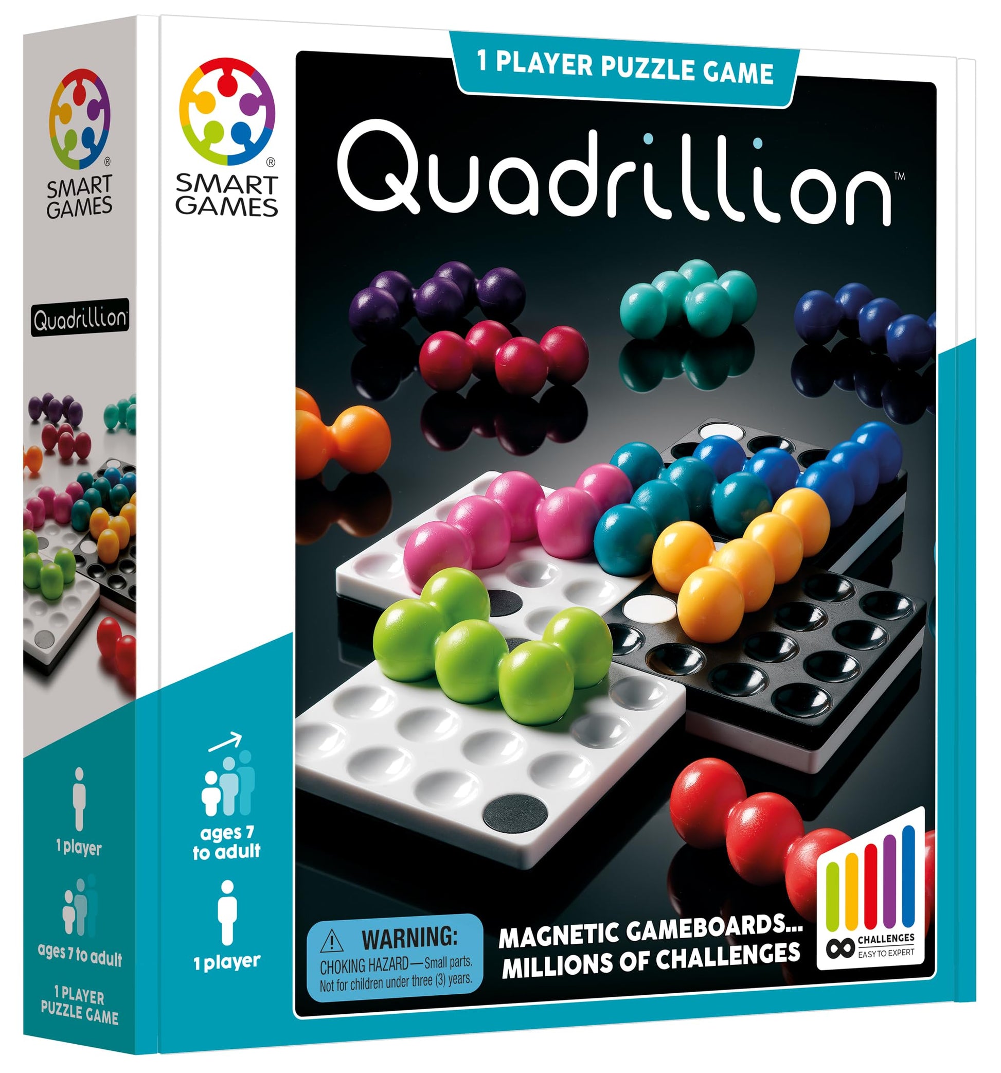 SmartGames Quadrillion - Endless Magnetic Puzzle Game with Unlimited Solutions for Ages 7+