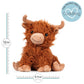 Highland Cow - Microwavable & Weighted Plush Stuffed Animal - Heated Plushie for Warmth - Cute, Soft, Cozy Toy for Adults & Children (Boys, Girls