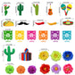 33 PCS Mexican Fiesta Cake Topper Mini Mexican Papel Picado Banner Cactus Pepper Sombrero and Flower Cake Decor for Mexican Themed Party Decorations