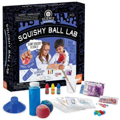 MindWare Science Academy Squishy Ball lab - Kids & Teens Make 3 Squishy Ball Stress Toys with Our 35pc Set - Wild & Weird Experiments for Boys & Girls