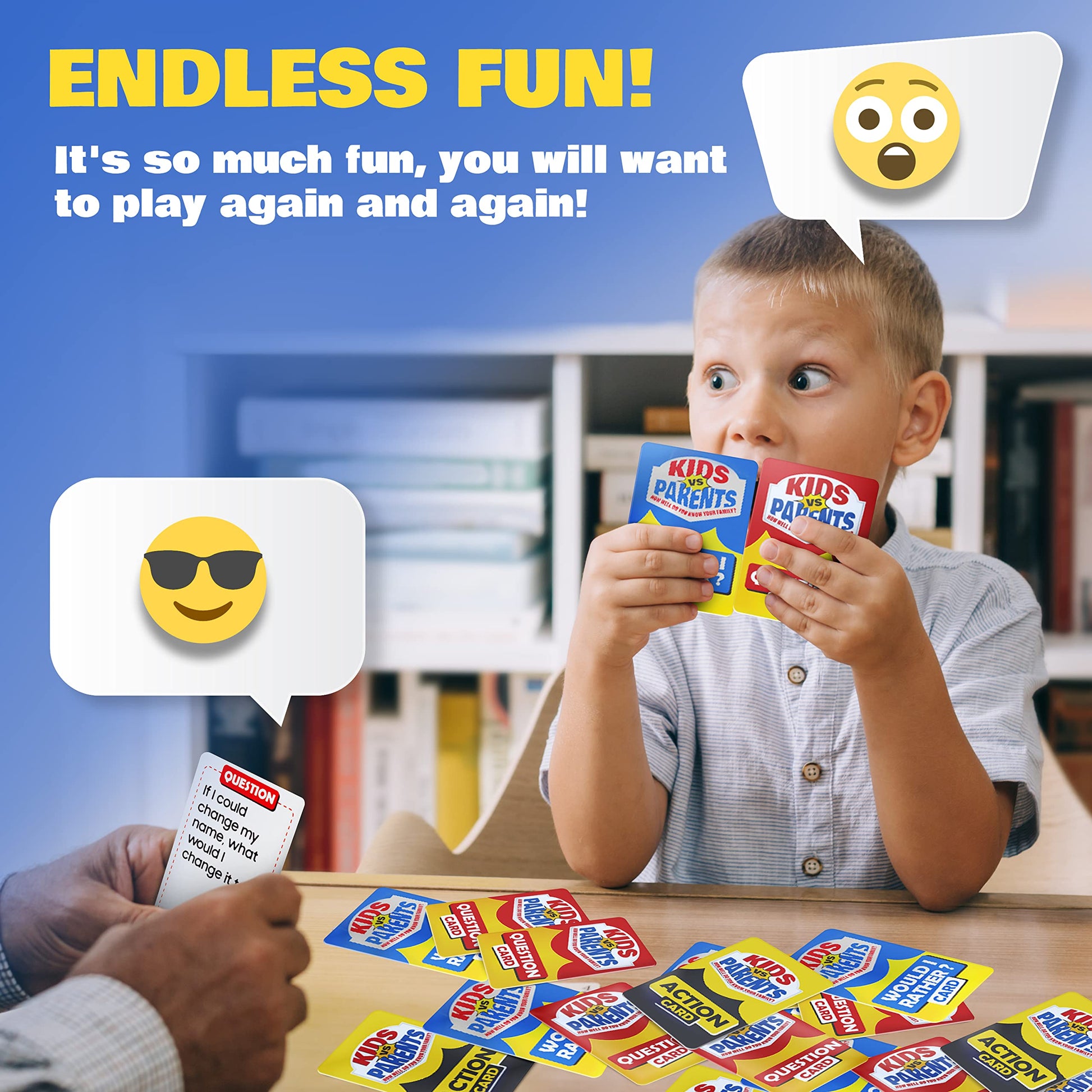 Kids VS Parents - A Hilarious Family Game with Conversation Starters & Fun Challenges - Card Game for Kids, Teens & Adults | Perfect for Game Night