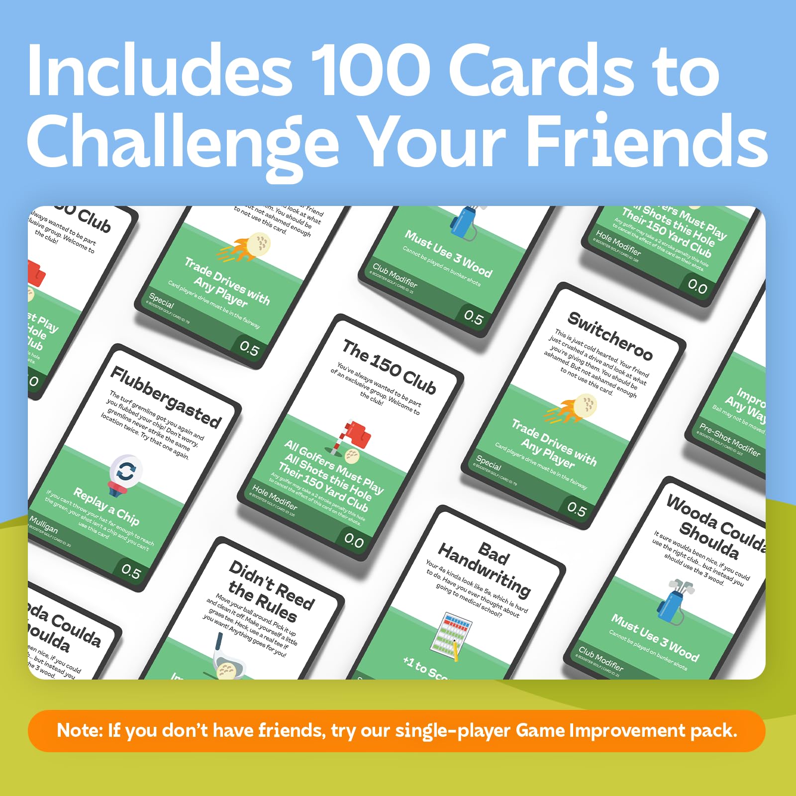 On-Course Golf Game - 100 Interactive Playable Cards - Perfect Golf Gift for Any Golfer - Ridiculous Multiplayer Game - 1-4 Players - All Skill Levels