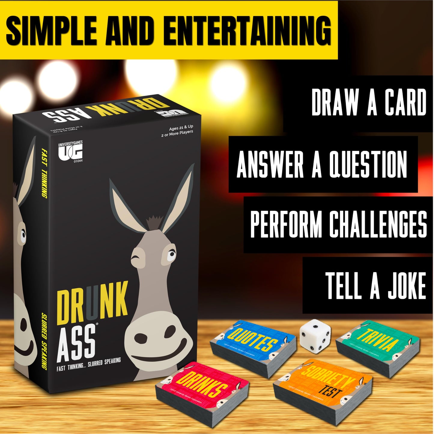 University Games | Drunk Ass Team Trivia Game, for Ages 21 and Up and 4 or More Players