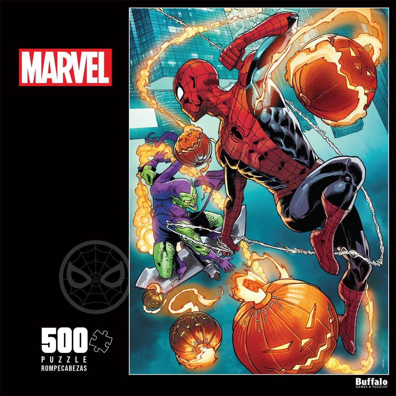 Buffalo Games - Marvel - Spider-Man vs. Green Goblin - 500 Piece Jigsaw Puzzle for Adults -Challenging Puzzle Perfect for Game Nights - Finished Size