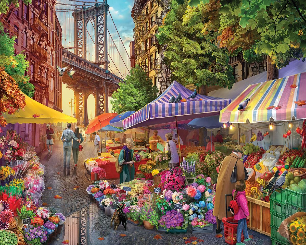 White Mountain Puzzles Flower Market Puzzle, 1 EA