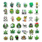 90 pcs Smoking Green Sticker Pack - Use as Cannabis Weed Leaf Stickers, Trippy Stoner Stickers, Marijuana 420 Theme Decors on Bong, Skateboard