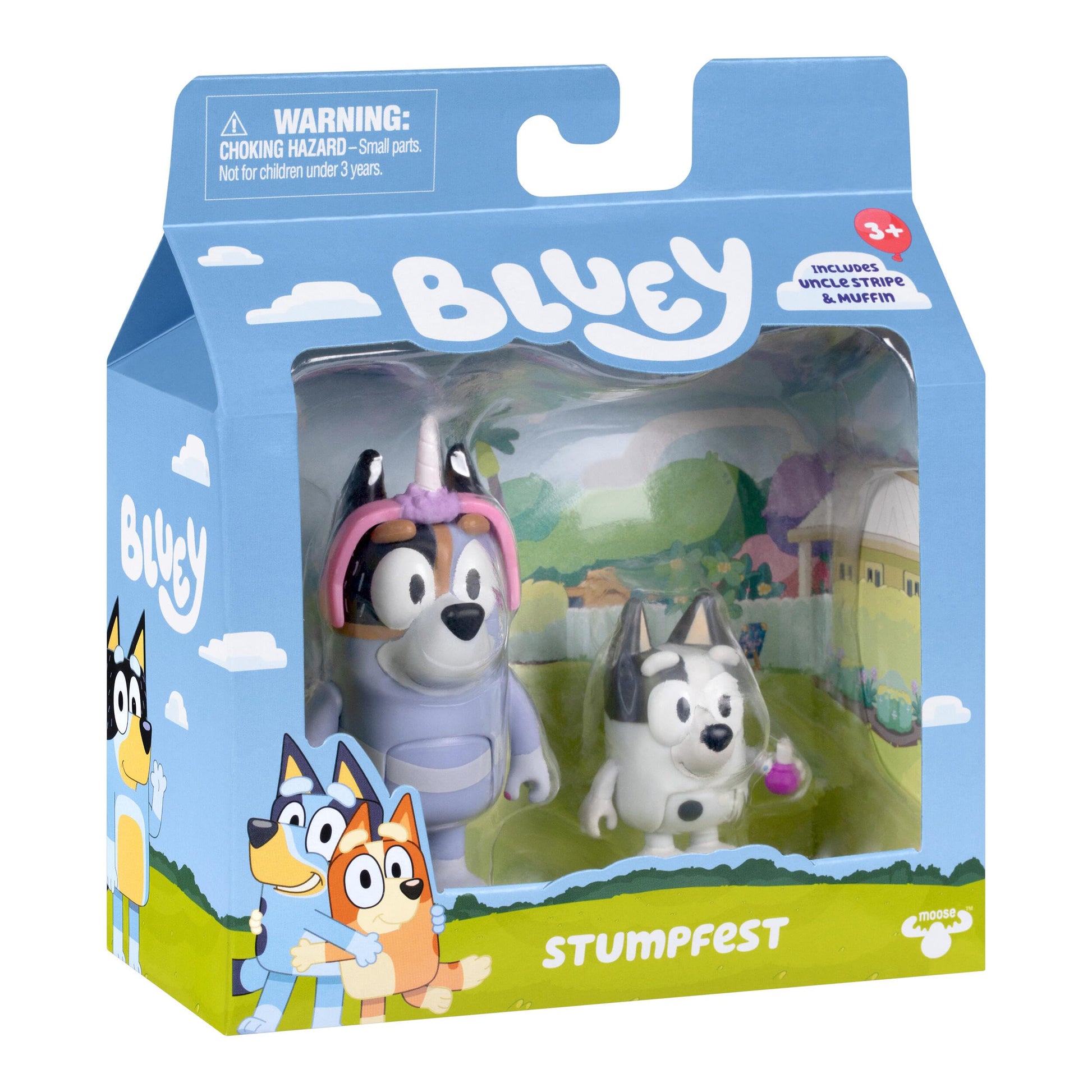 Bluey Stumpfest Figure 2-Pack, Stripe and Muffin, 2.5-Inch