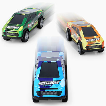 Qimicoocoo 3 Pack Monster Truck Kid Toys Set,Push and Go Friction Power Pull Back Wind up Race Cars, 3-5?4-7 for Boys and Girls Party Toy Gift
