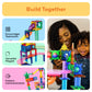 PicassoTiles 108 Pcs Marble Run with Race Track Set with Magnetic Tiles Cars and Marbles STEM Learning Toy 3-in-1 Building Construction Kit for Indoor