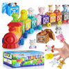 Toddler Learning Toys for 1 2 3 Year Old, Farm Animal Train Set with Counting Sorting Matching, 10 Farm Animals, Finger Puppets & Barns, Easter