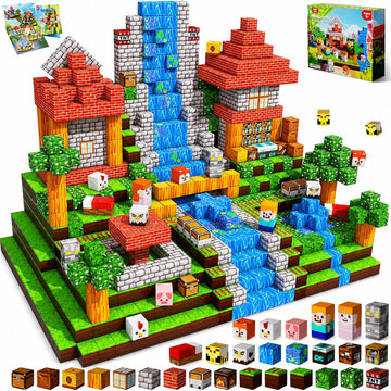 Annexfun 200 PCS Magnetic Blocks - Magnetic Building Blocks, Stacking Magnets for Kids, Sensory Toy for STEM Montessori Sensory Toys for Kids 3+ Boys