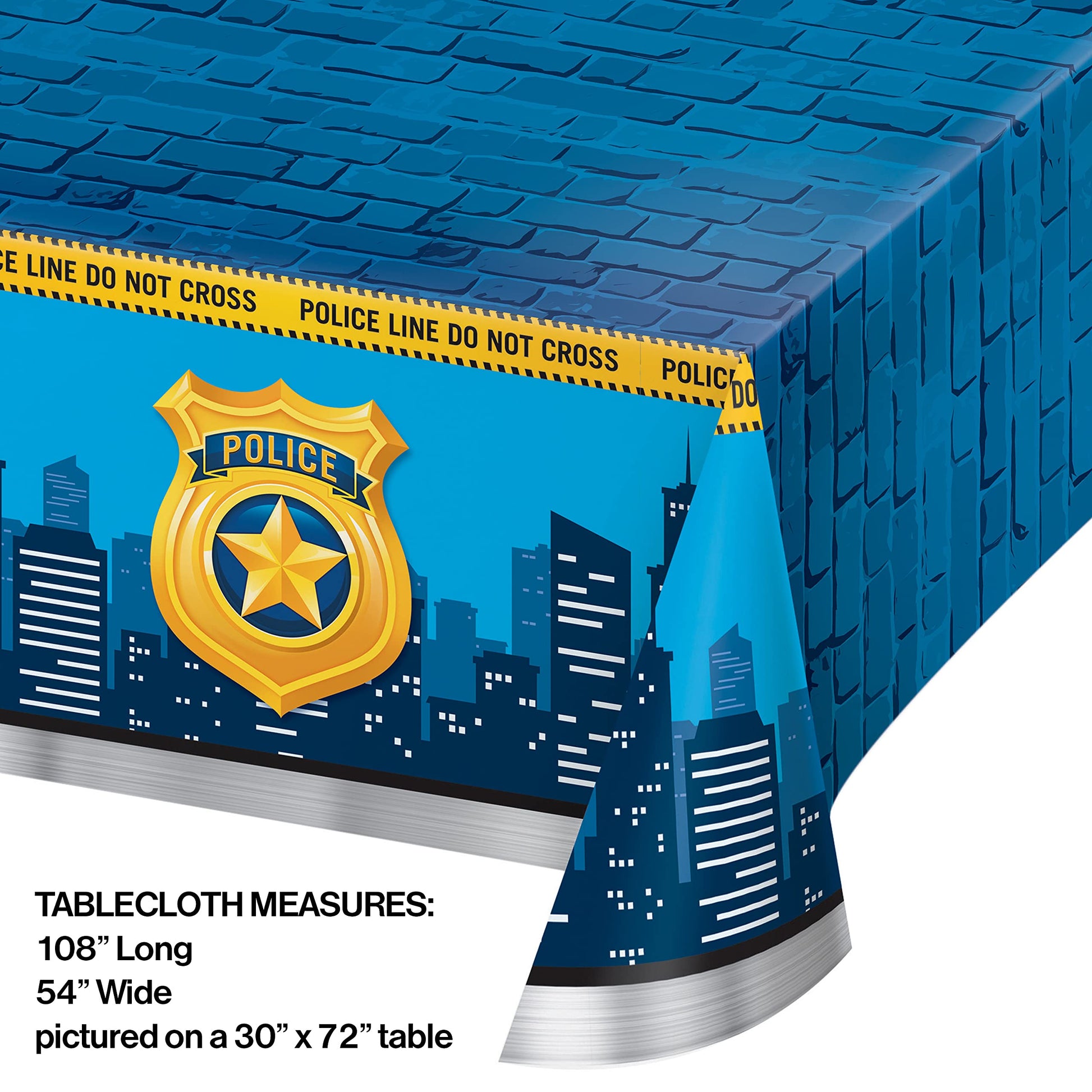 Creative Converting All Over Print Plastic Tablecover, Blue