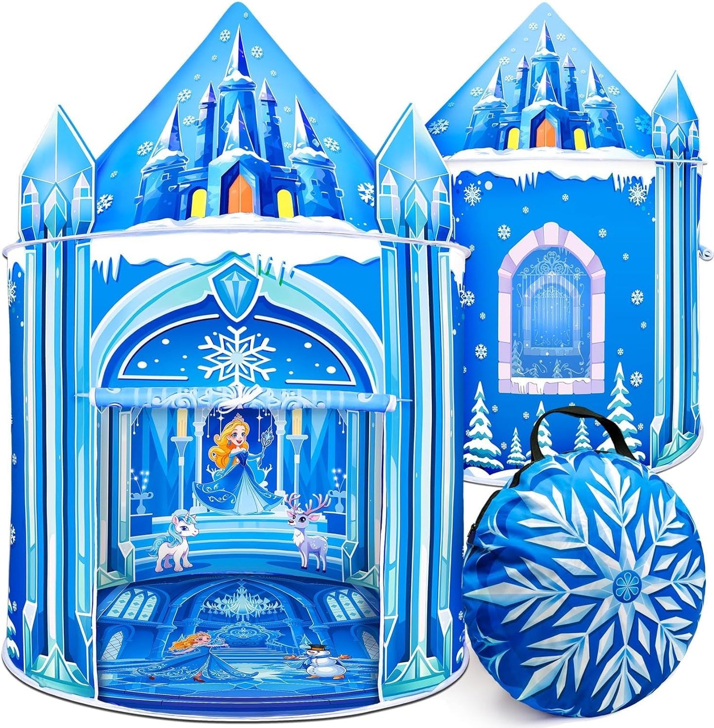 Mnagant Princess Play Tent,Kids Toys for Girls,Ice Castle Kids Tent Indoor and Outdoor, Large Imaginative Playhouse 51" X 40" with Carrying Bag