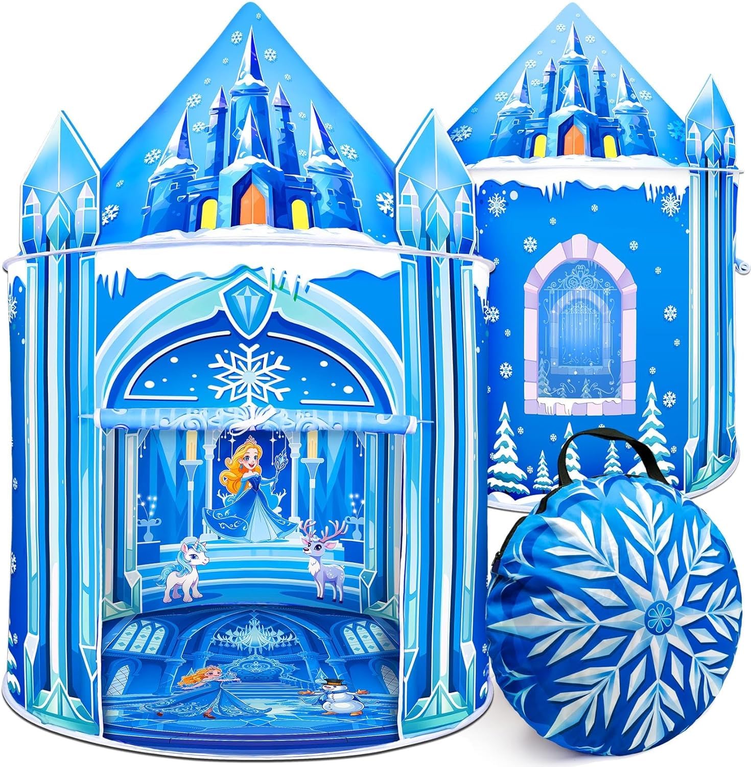 Mnagant Princess Play Tent,Kids Toys for Girls,Ice Castle Kids Tent Indoor and Outdoor, Large Imaginative Playhouse 51" X 40" with Carrying Bag
