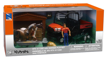NewRay Kubota Horse Corral & RTV 1120D Playset