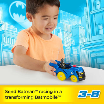 DC Super Friends Fisher-Price Imaginext Batman Toy Head Shifters Batmobile & Figure Set for Preschool Pretend Play Kids Ages 3+ Years