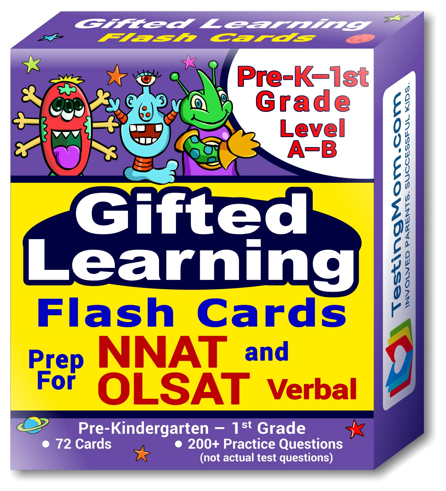 TestingMom.com NNAT and OLSAT Test Prep Flash Cards - NYC Gifted and Talented - Kindergarten (Level A) - Grade 1 (Level B) - 140+ Practice Questions