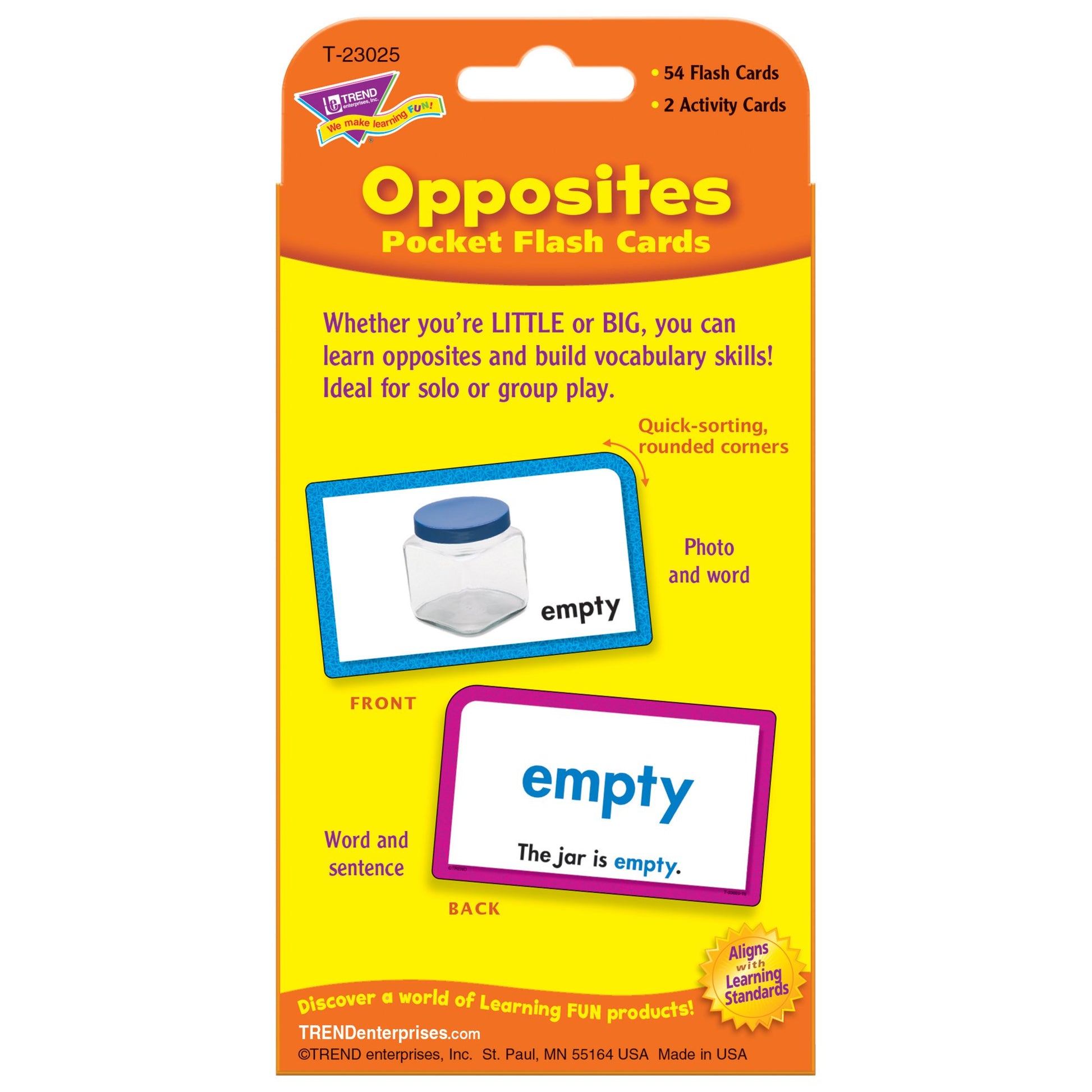 Opposites Opuestos Pocket Flash Cards