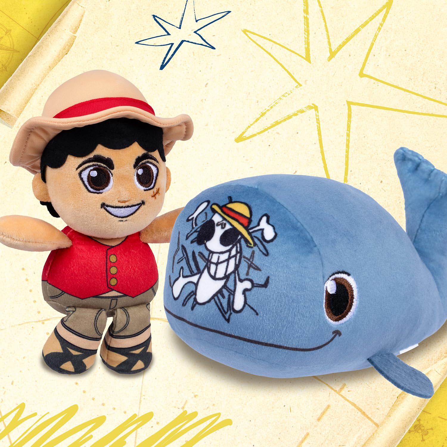 One Piece Single Plush Luffy, 8" (20 cm), Soft and Cuddly, Perfect for Snuggling, Displaying, or Collecting. 6 to Collect