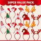 JOYIN 16PCS Cute Christmas Headbands, Festive Set, Great for Christmas Parties, Holiday Party Favors, Unique Design, Wide Application, Premium