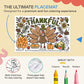 Tiny Expressions - Thanksgiving Coloring Placemats - Set of 12 Paper Placemats to Color, Turkey 'I Am Thankful for' Theme - Fall Thanksgiving Activity