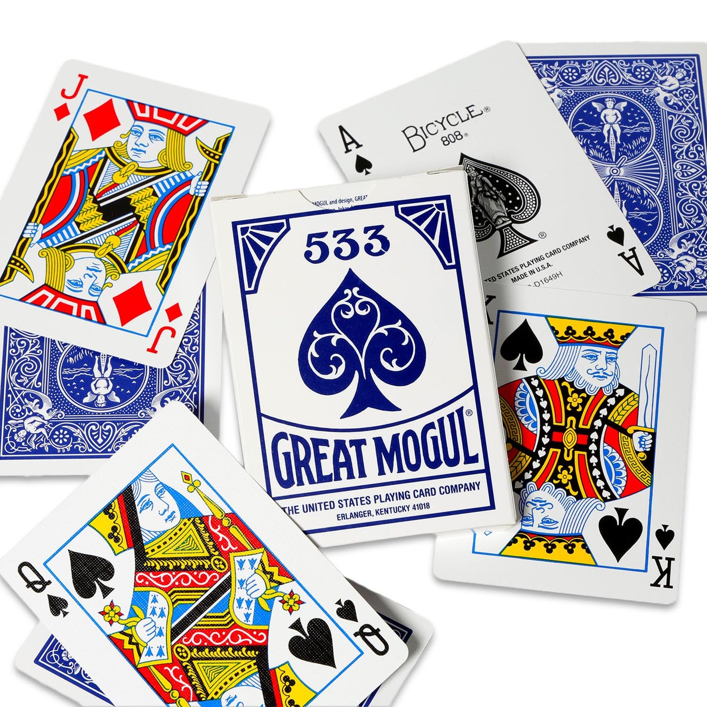 Bicycle Vintage Great Mogul Rider Back Playing Cards 4 Pack - Bundle with 4 Air Cushioned Playing Card Decks in Collectable Box Playing Cards Bulk
