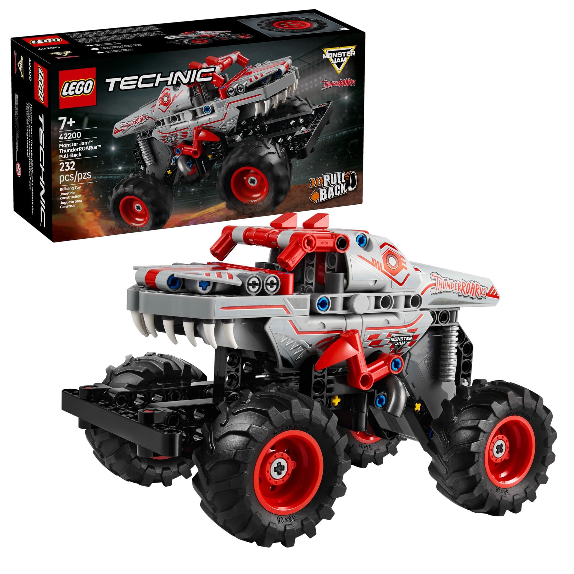 LEGO Technic Monster Jam ThunderROARus Pull-Back Monster Truck Toy - Building Toy for Kids, Boys and Girls, Ages 7+ - Creative Gift Idea for Lovers