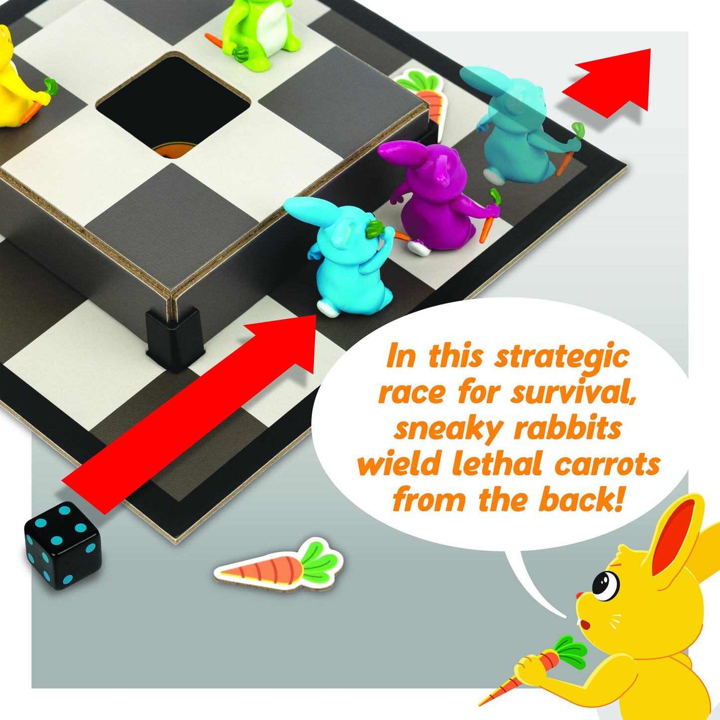 MindWare Stabbits: Strategic Bunny Battle Game - Beware of Backstabbing Rabbits with Lethal Carrots - Fun and Sneaky Board Game for 2-6 Players
