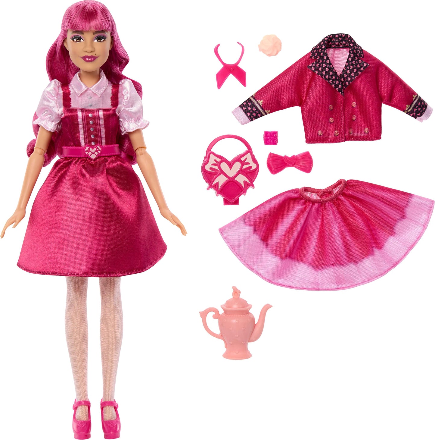 Mattel Disney Descendants: Wicked Wonderland Tea Party Reveal with 7 Surprises, a Pink Fashion Doll in Movie Inspired Clothes & Accessories