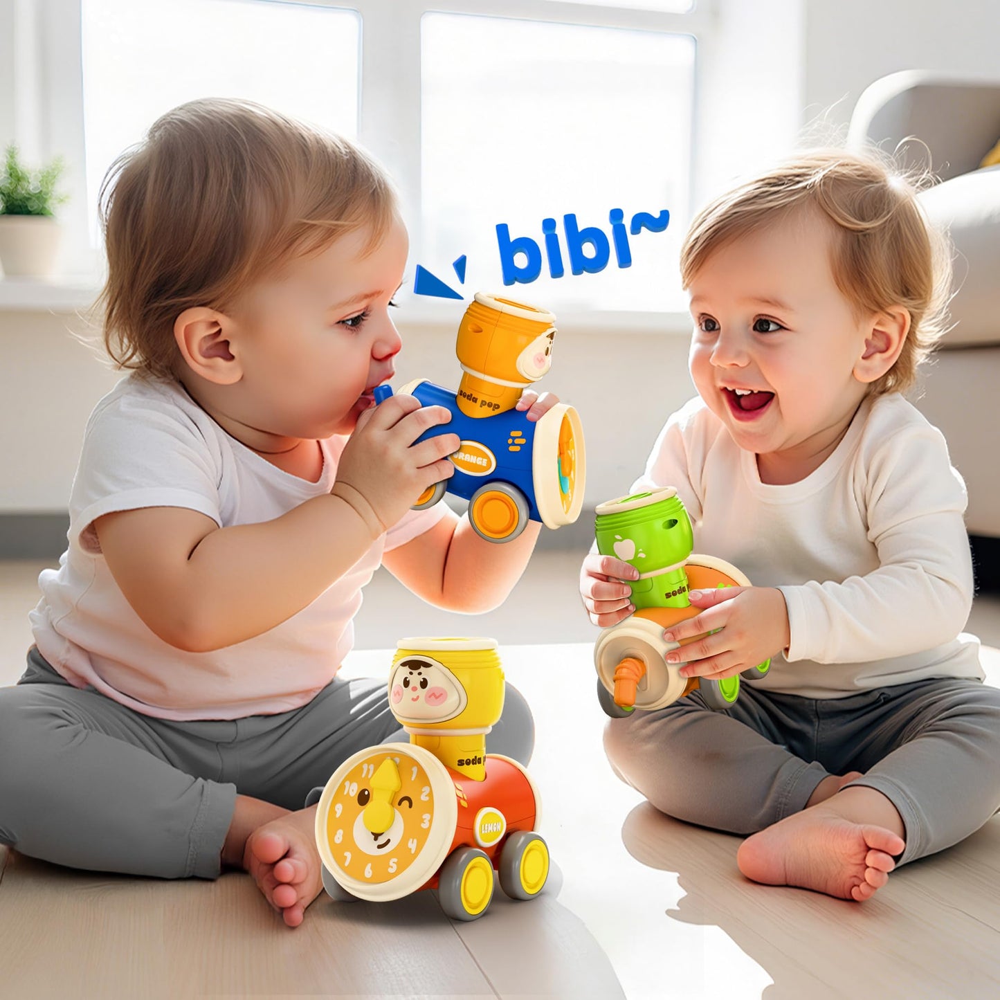 iPlay, iLearn Press to Go Car Toys Set for Toddlers 1-3, Baby Push Go Friction Racing Cars, Infant Play Vehicle Set, 1st Birthday Gifts for 6-9-12-18