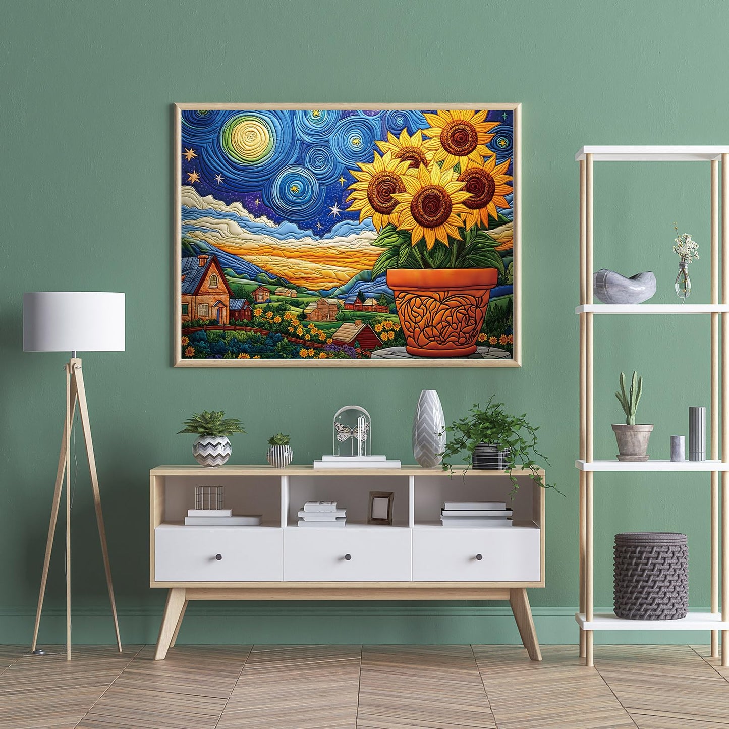 Puzzles for Adults 500 Pieces, Sunflower Puzzle Jigsaw Puzzles 500 Pieces - Starry Sunflower, Impossible Starry Night Puzzle, Finished Size 20.47 *