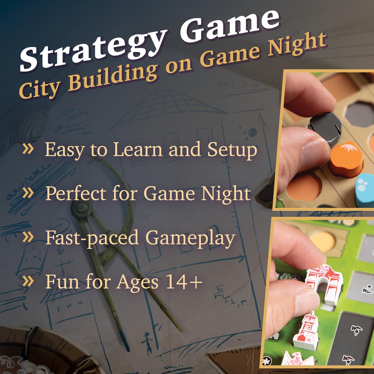 Castellans Board Game - Valeria Universe of Games - Strategy Board Game with Dice Drafting, Resource Management, and Area Control. Game Night for 1-5