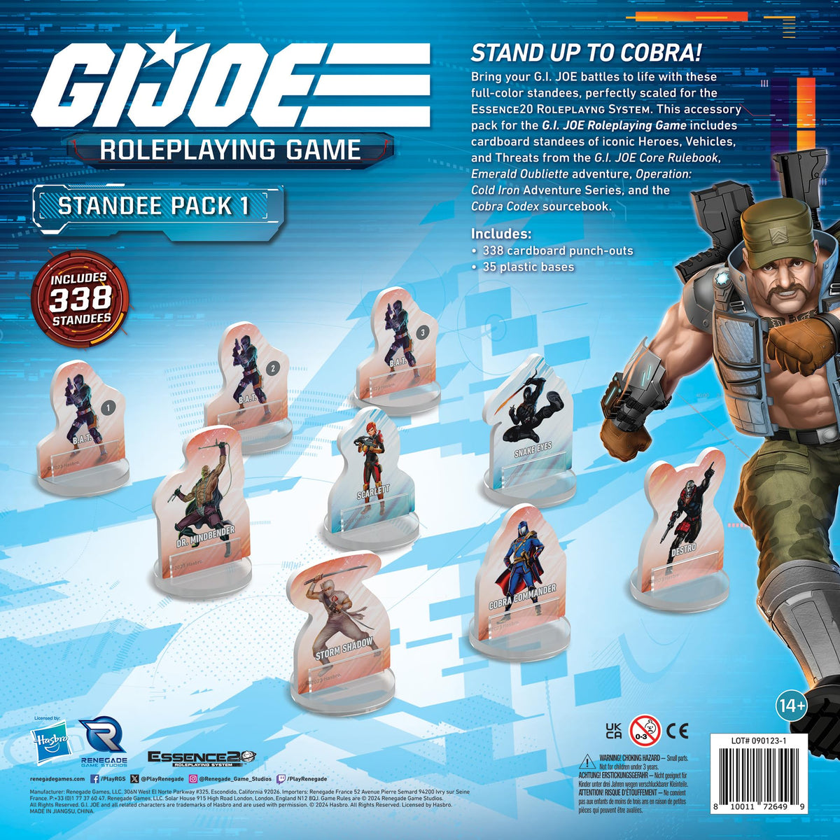 Renegade Game Studios G.I. Joe RPG Standees & Bases, 338 Character Tokens