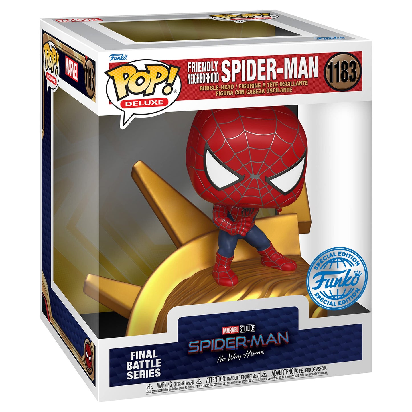 Funko Pop! Deluxe Spider-Man No Way Home: Friendly Neighborhood Spider-Man Final Battle Series Build-A-Scene Vinyl Figure