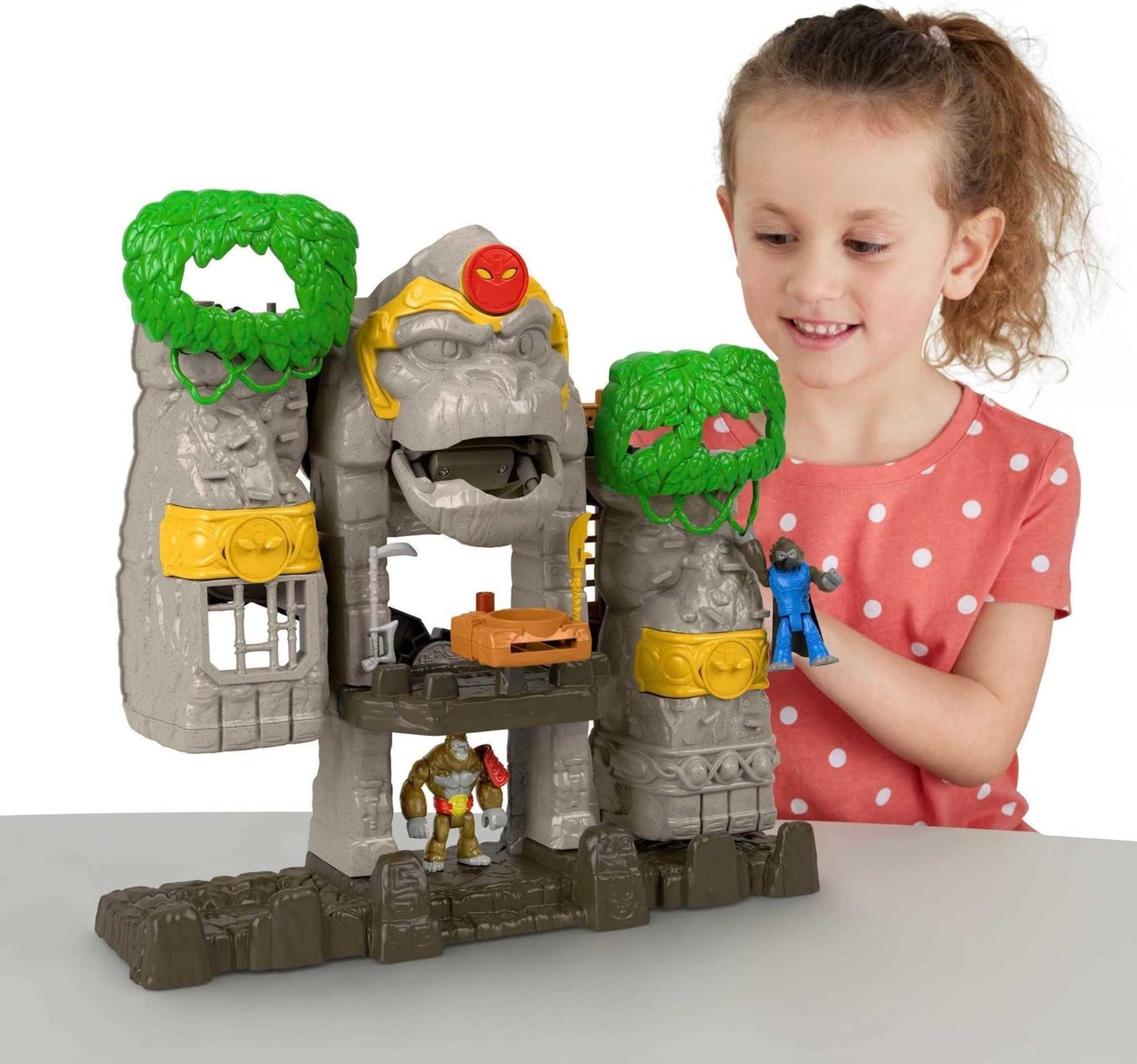 Fisher-Price Imaginext Preschool Toy Gorilla Fortress Playset with Poseable Figures & Accessories for Pretend Play Ages 3+ Years