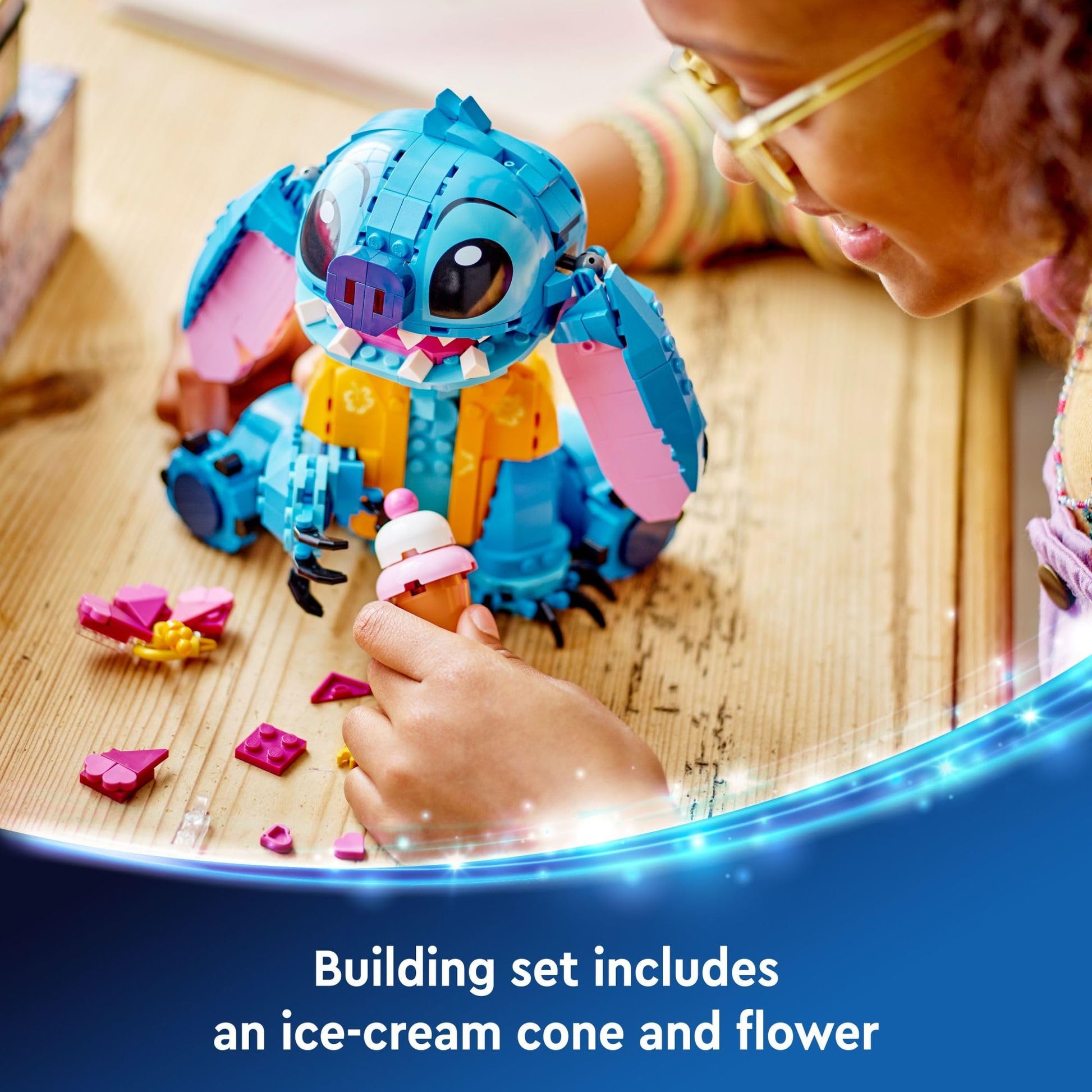 LEGO Disney Stitch Toy Building Kit, Disney Toy for 9 Year Old Kids, Buildable Figure with Ice Cream Cone, Fun Gift for Girls, Boys and Lovers