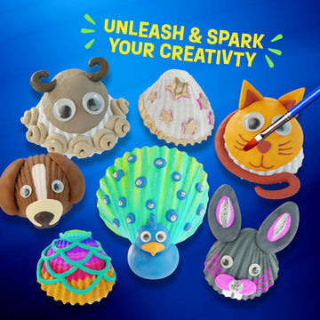 Dan&Darci Kids Sea Shell Painting Kit - Arts & Crafts for Kids - Gifts for Boys and Girls Ages 6-8, 8-12 - Craft Activities Kits - Creative Art