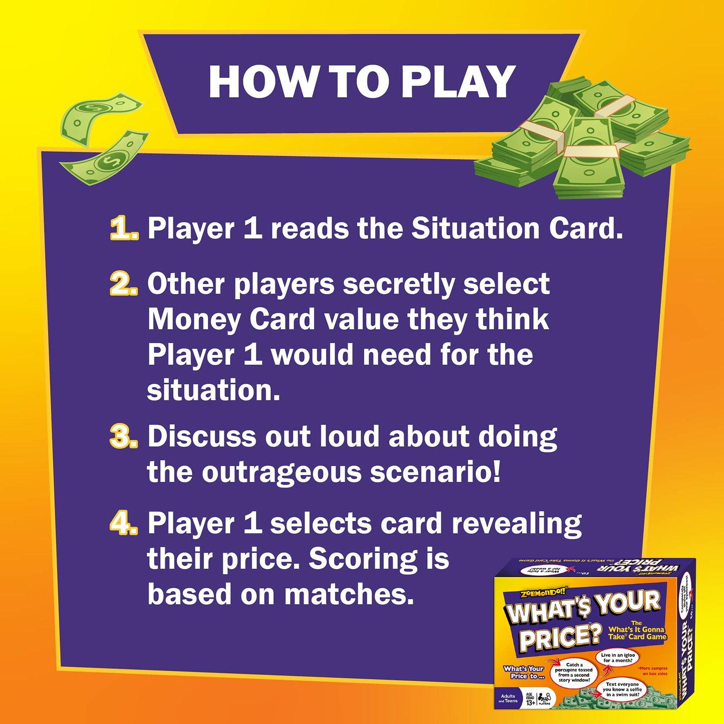 Zobmondo!! What's Your Price Card Game