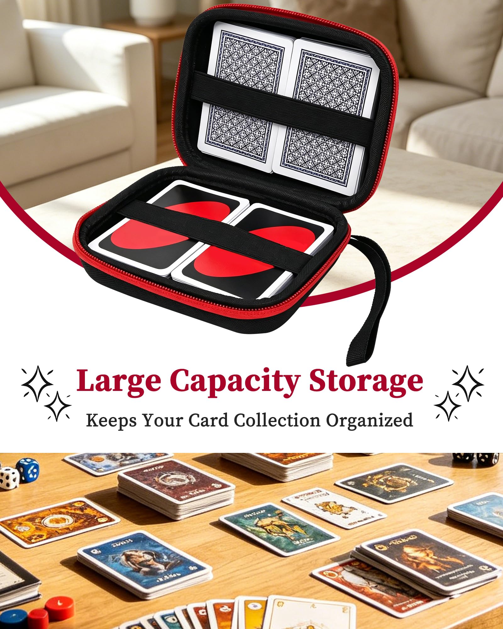 Mavronley Playing Card Game Case, Card Holder, Storage Box for UNO, SKYJO, Five Crowns, Phase 10 and More (Case Only)