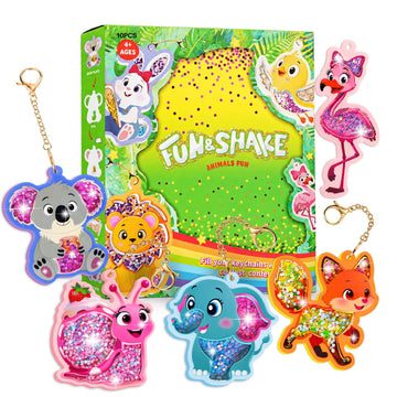 ROOCHKD Fun Shake Glitter Crafts Kit for Kids, DIY Arts and Crafts Art Supplies Class Mess-Free Activity Creative Crafting Travel Toy, Birthday Gifts